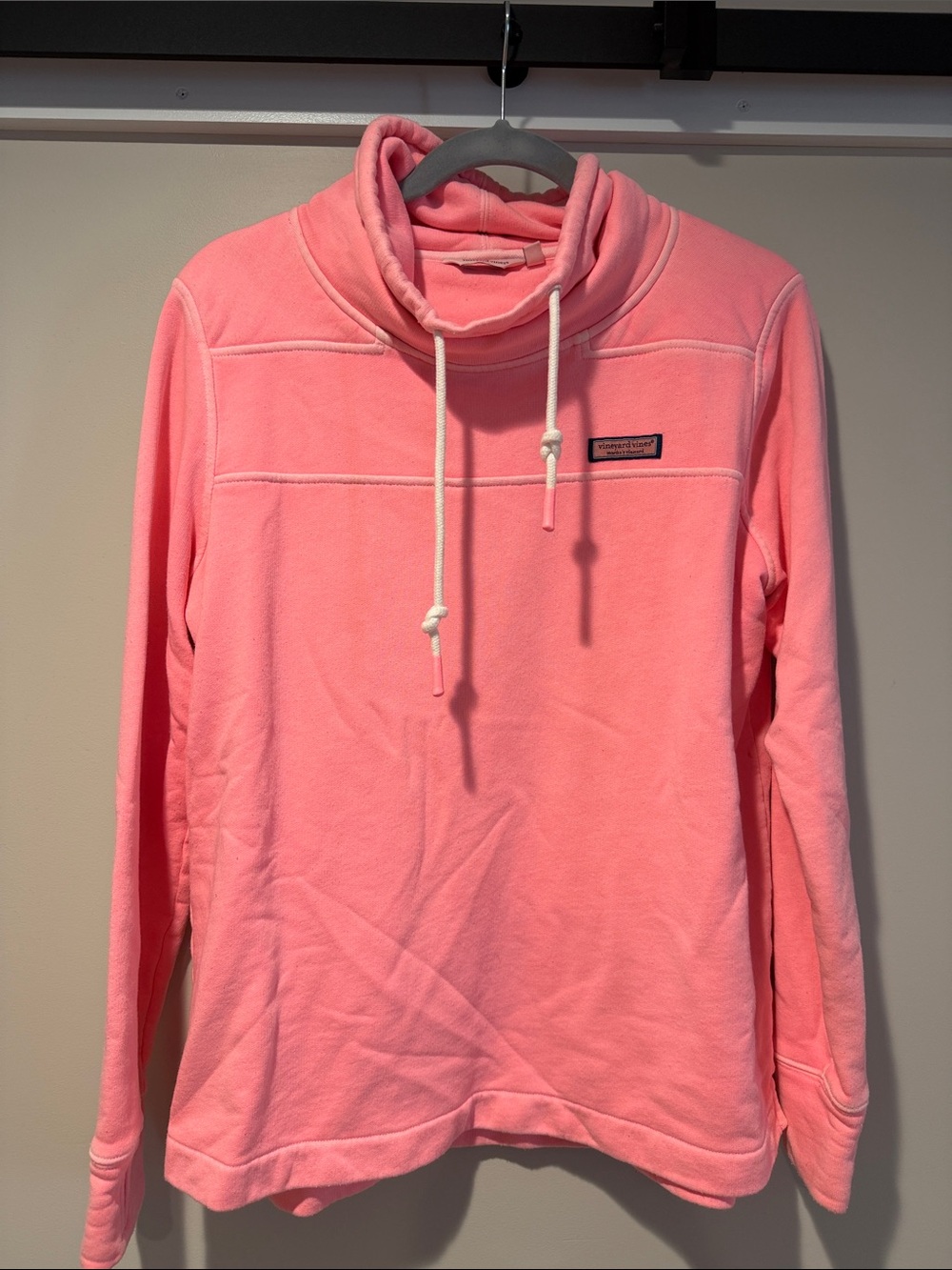 Vineyard Vines Coral Pink Cowl Pullover Sweatshirt